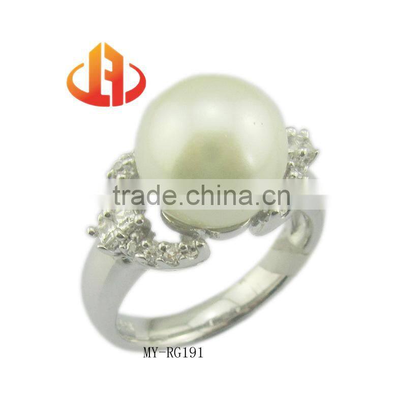 Fashion 925 silver latest design Pearl Jewelry ring