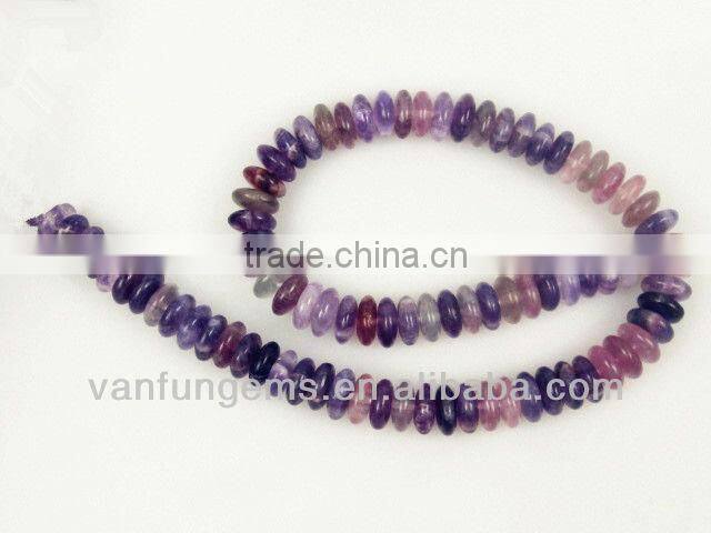 Fluorite rondelle beads for jewelry