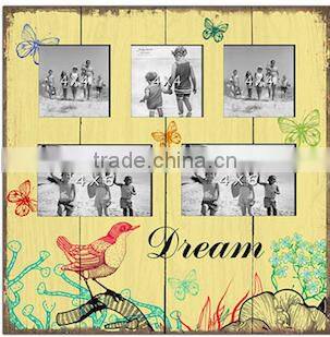 Distressed wood love frames for family use