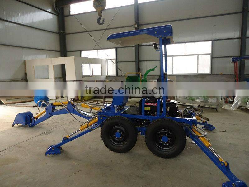 13 horse power mini towable backhoe mini excavator with gasoline engine