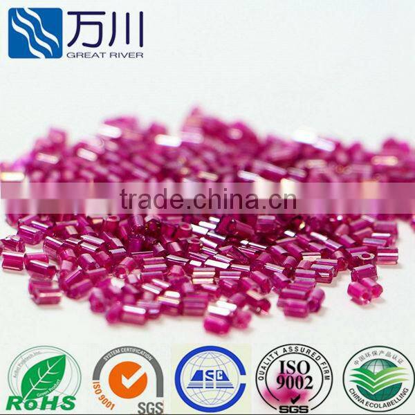 fashion fuschia opaque bugle glass