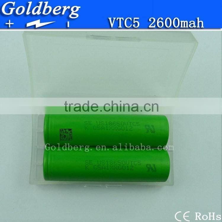 100% Original 30a high drain VTC5 18650 battery 2600mah us18650vtc5 for sony vtc5 battery