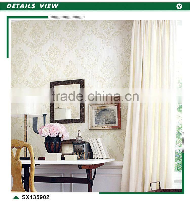 economic printed yarn wallpaper, french bold floral decorative wallpaper for restaurant , smoke-proof wallcovering shop