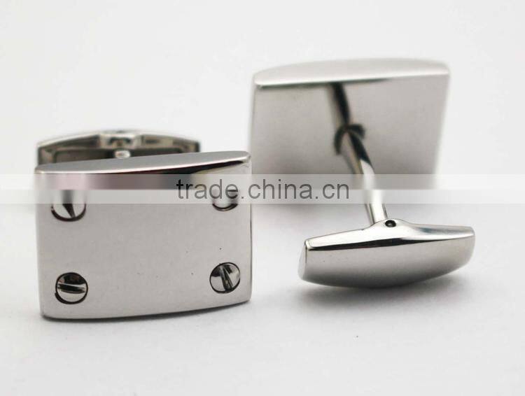 Stainless Steel Silver rectangle personalized cool cufflinks for men