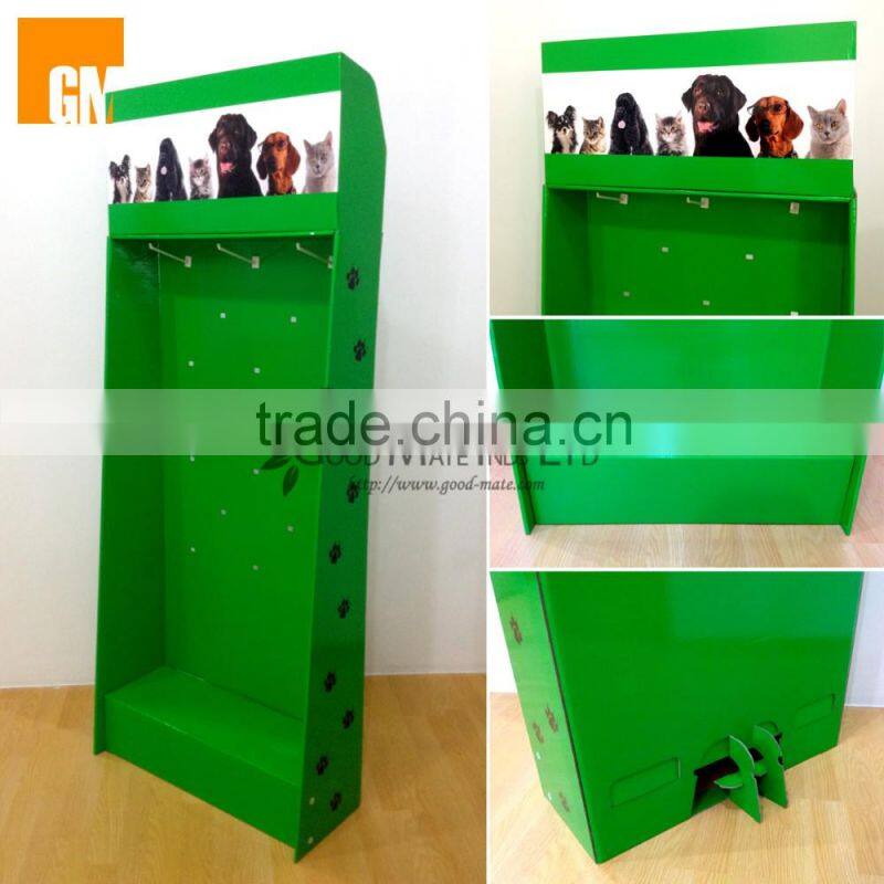 cardboard peg hook floor display stand