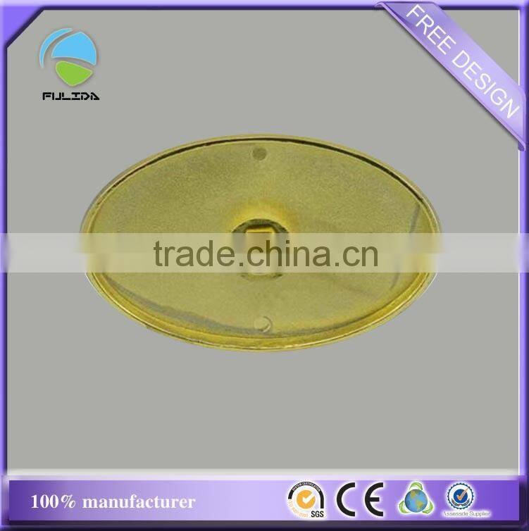 custom oval shaped gold lapel pins sand-blasting thick screw souvenir badge