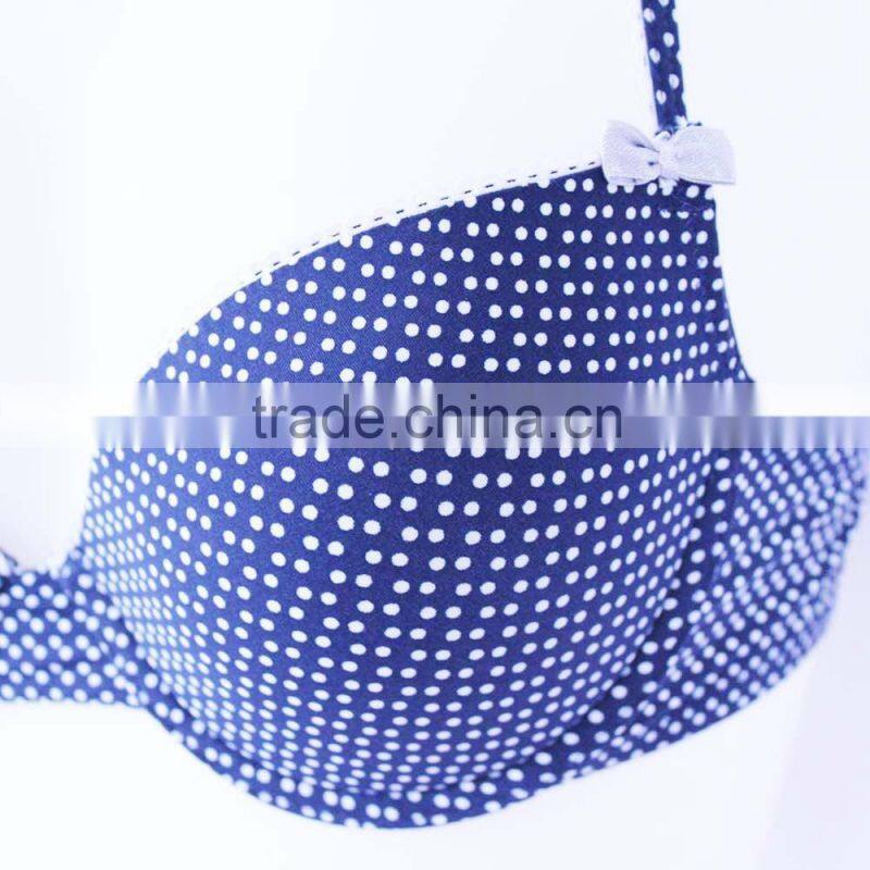 Latest dot printed ahh bra sift cotton high quality bra for girls
