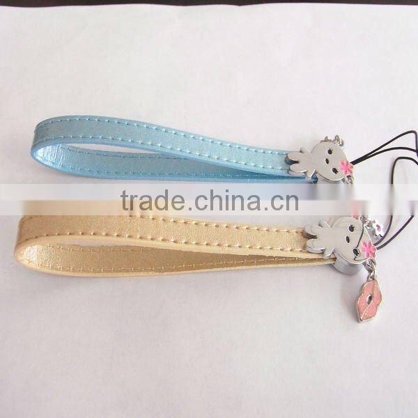 leather mobile phone straps wholesale and cell phone charm promotion