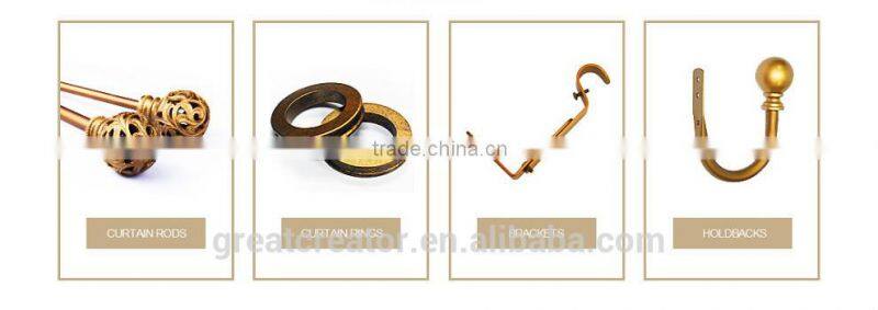 High Quality Decorative Curtain Rods With Victorial Gold Decorative Ball Curtain Finials