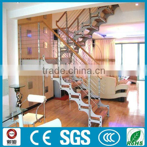 Modern curve desigh stainless steel staircase models used in UK