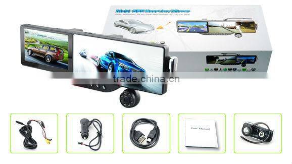 AC FM transmitter 7 infrared night vision lamp car rearview mirror camera dvr
