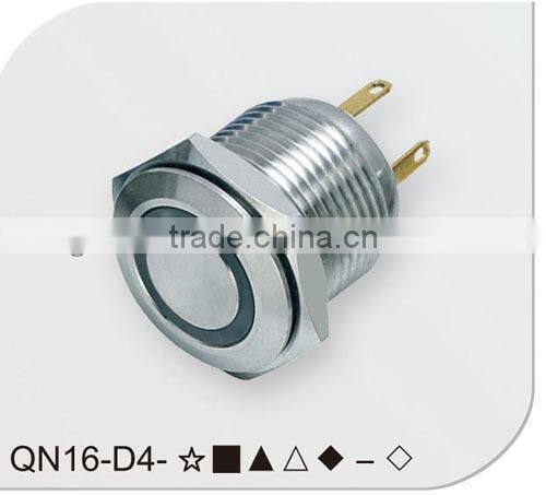 Ring illuminated 16mm push button switch