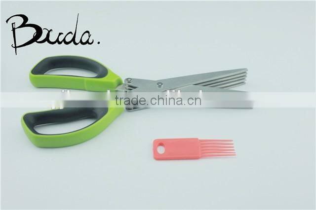 5 blade stainless steel multifunction paper scissor/ kitchen scissors BD-1621