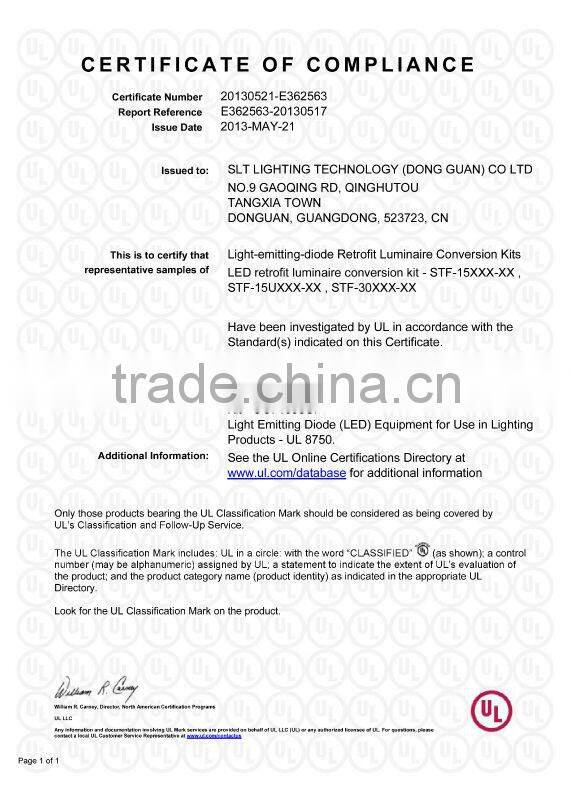 15W LED U-tube lighting 100-277V 8 feet UL&cUL listed(E362563)