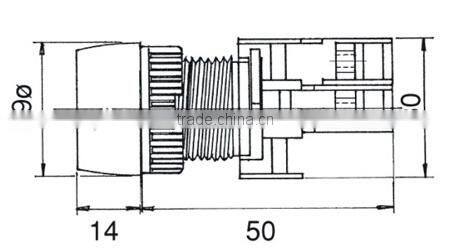 22mm IP65 Waterproof Illuminated Round Head Momentary Push Button Switch LED/Neon (GLBF22)