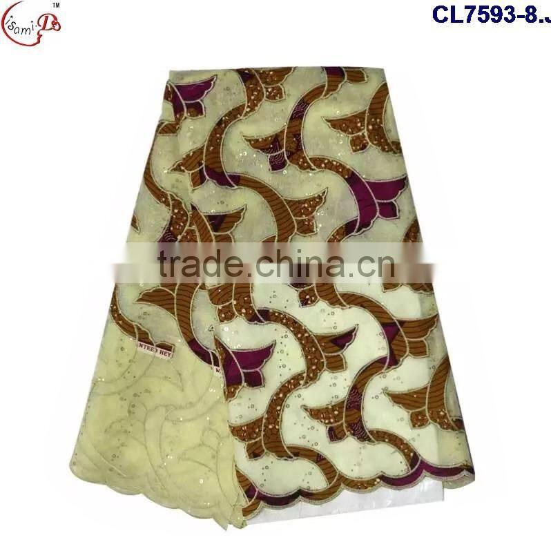 CL7593 2016 Chowleedee High quality Top Fashion Latest Design wax lace