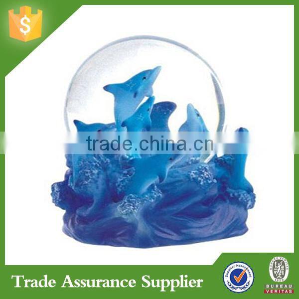 Indoor Decorative Polyresin Snow Globe With Dolphin