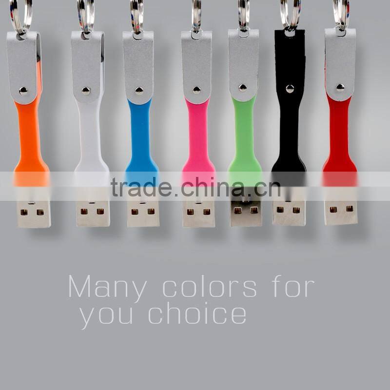 Colorful Flat Mini Magnetic 7CM Keychains Micro Usb Data Cable for Android