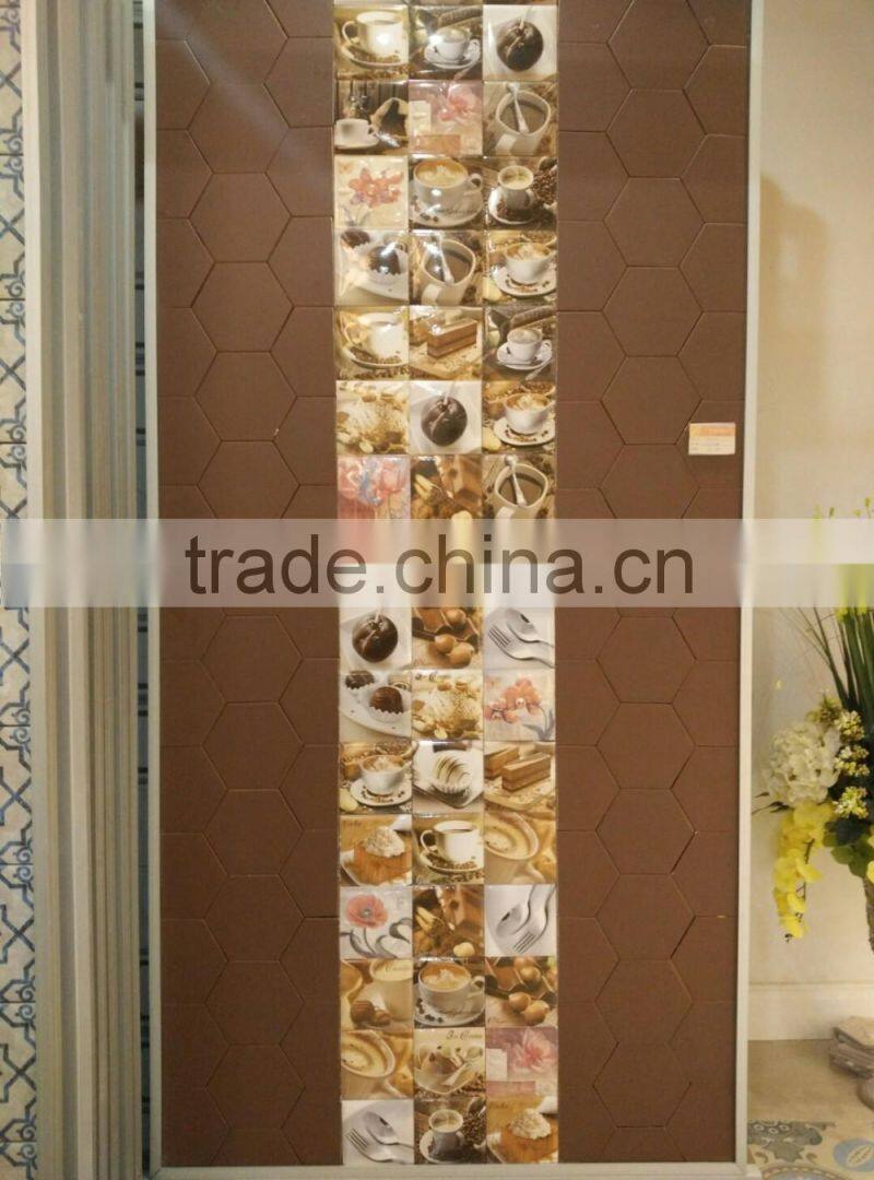 inkjet ceramic relief decor border/listello macthing wall tile length150*150mm