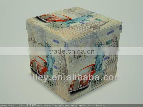 set 3 leather black with button and cover Storage Ottoman