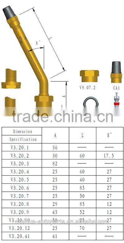 V3.20.4 O-Ring Seal Clamp-in Brass Truck Tire Valve Stem
