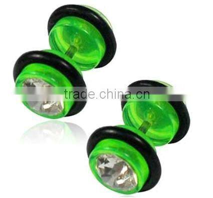 Red Fake Plug with Crystal stone