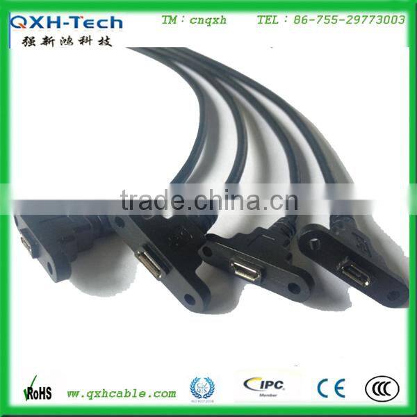 Micro USB Female Panel Mount to USB Micro Male Cable