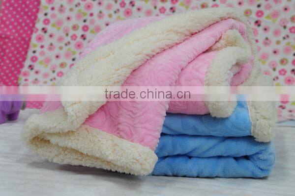 100% polyester soft thick flannel blanket with sherpa back