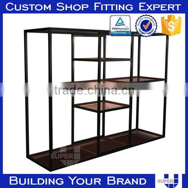 shoe-store-design wall shoe display ideas wooden showcase