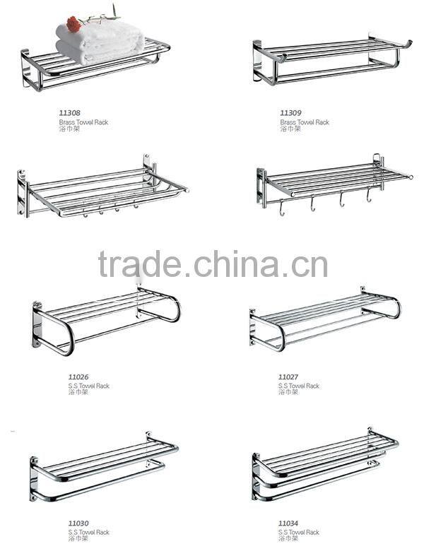 Stainless steel double tier towel racks for bathrooms 11027
