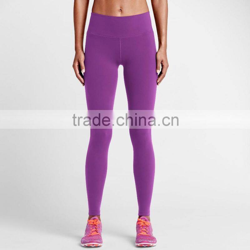 Fitted Design Wide Waistband Polyester/Spandex Training Tight Pants