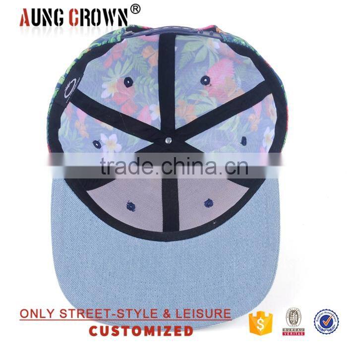 promotional snapback hat/wholesale fashion hat/floral snapback hat
