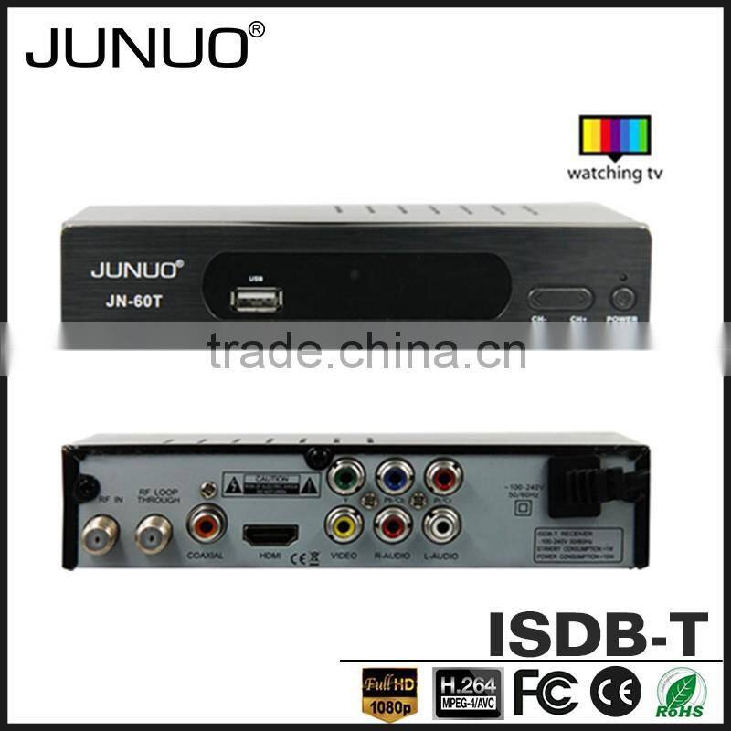 JUNUO shenzhen manufacture OEM quality FTA HD mpeg4 digital terrestrial tv decoder set top box isdb-t Argentina