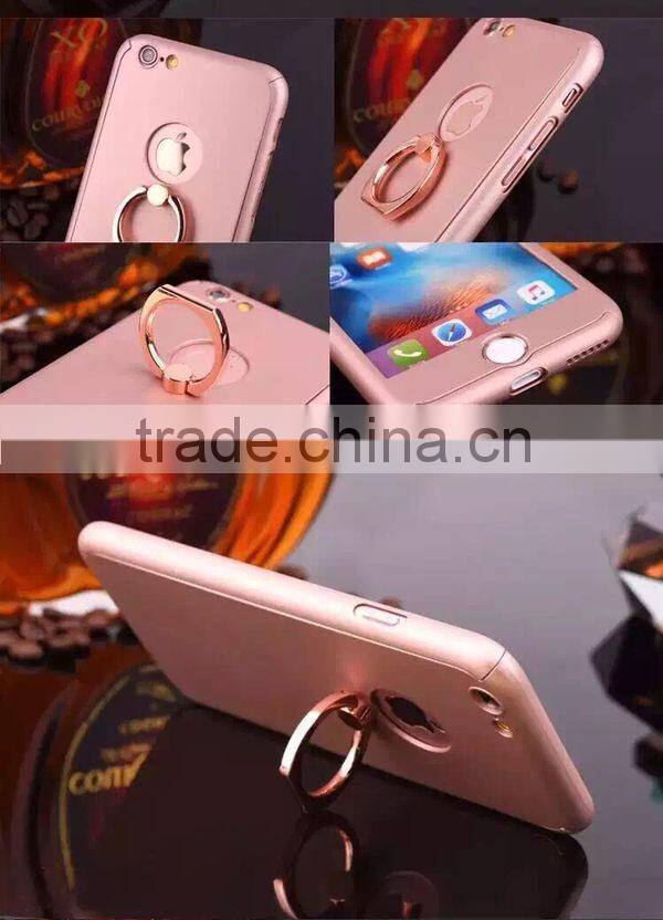 For iphone samsung galaxy j3 cover/360 degree Full cover protective slim hard PC cover / 360 Rotating Ring Holder Phone Case