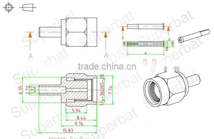 RF connector RP-SMA Crimp Plug(female pin) connector sma crimp connector RG316 RG174 LMR100