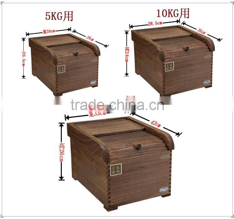 unfinished wooden Kitchen Mixed Grain Rice storage box