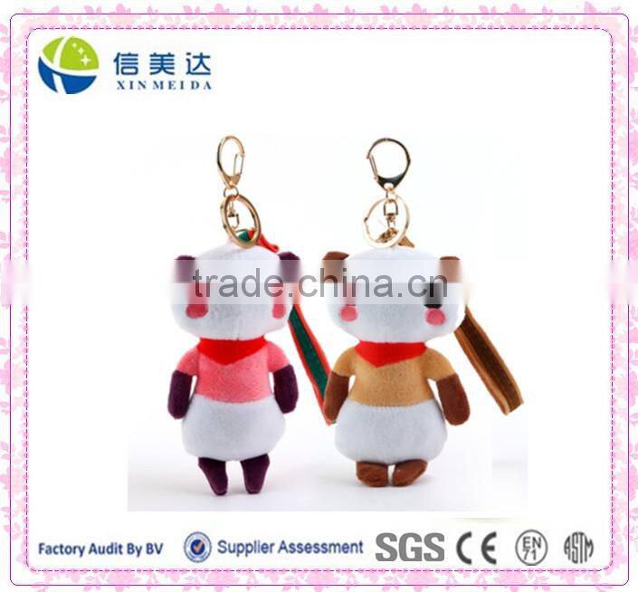 Custom soft plush panda keychain toy
