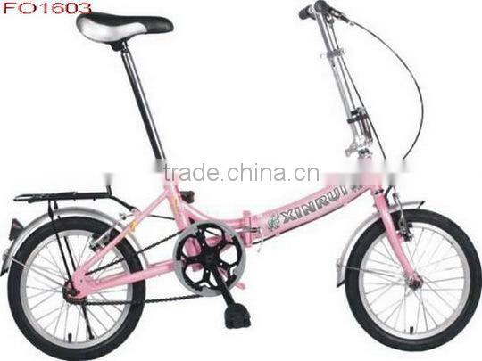new design China factory 6 speed 16" Folding Bike with Hi-ten frame and fork