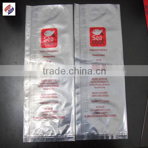 Plastic pe vacuum bag for frozen food packaging with customized printing