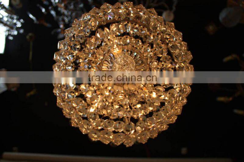 530-5 Mid-Century Crystal Chandelier