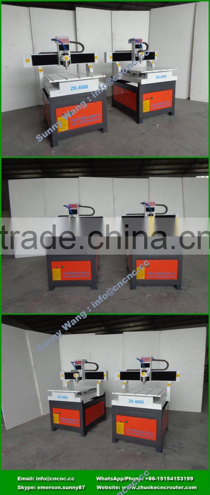 Small PCB CNC Router 6060 For PCB Drilling And Milling NCStuido Control 1.5Kw Spindle 600*600mm ZK-6060