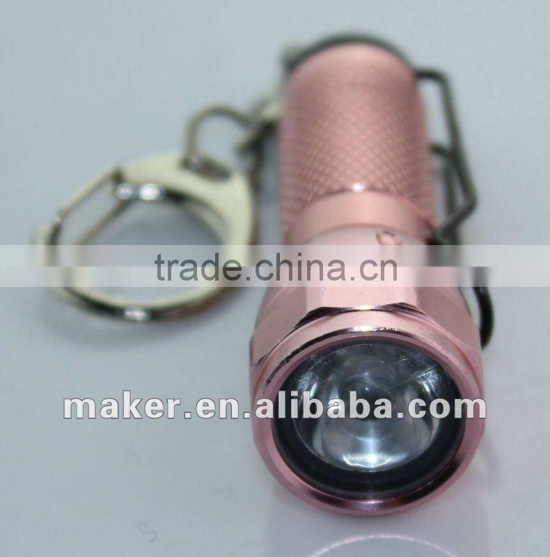 1 LED Mini Keychain, Clip Aluminum flashlight