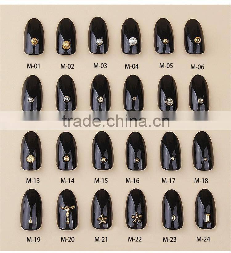 2016 New Arrival High Quality Gold Silver Metallic Nail Design Beauty Alloy Rivet Nail Art Charms