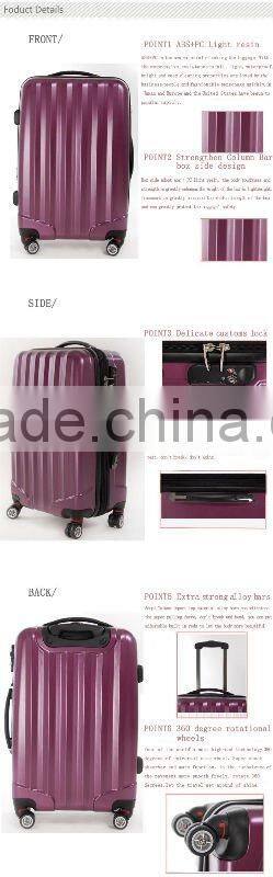 2015 china factory trolley case hot sell iron semitransparent ABS+PC carry-on luggage/carry-on travel bag/carry-on suitcase