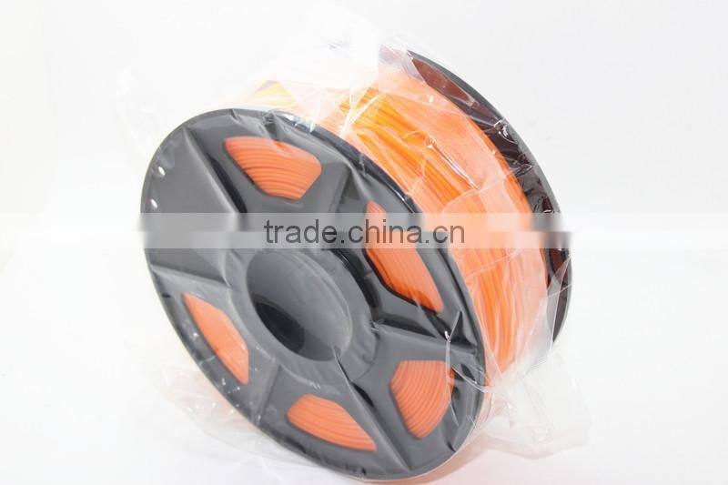 2016 New and Hot Sale 1.75mm 3mm PLA 3d printing supplies Orange color