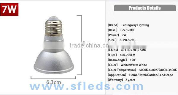 Super Waterproof AC 110V~240V Spot Light E27 Led Lamp 2835 SMD 7W PAR20 12W PAR30 15W PAR38 with Lens High Lumen LED Lamps