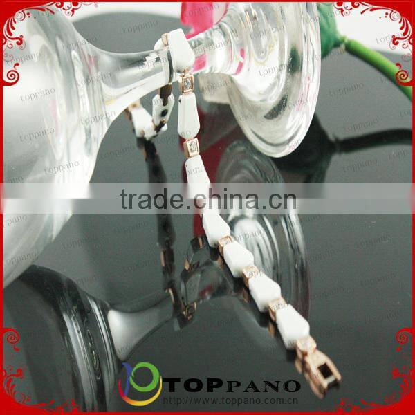 high quality white crystal health care stainless steel energy magnetic germanium bracelet for ladies