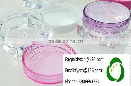 5g White Plastic jar container with plastic lid cap