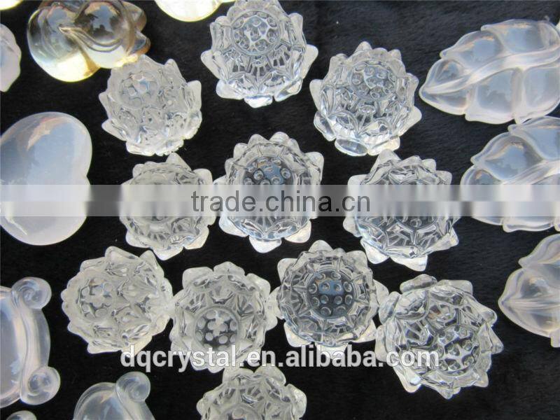 cheap natural multiple quartz leaf carved for decoration or souvenir
