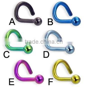 Titanium Anodized Nose Screw Ring Body Piercing Jewelry